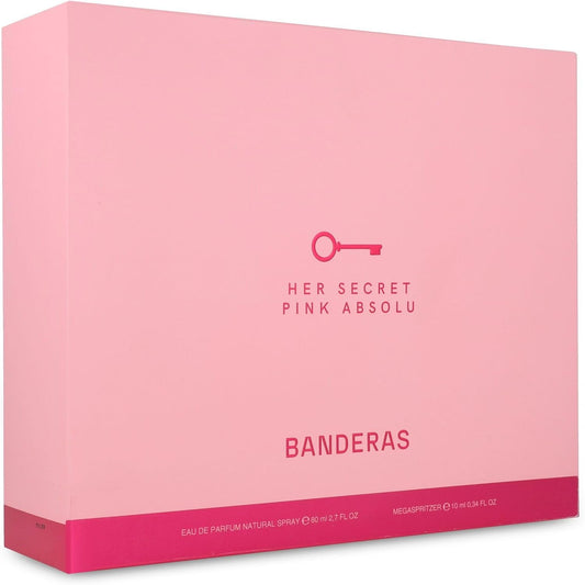 Set Banderas Her Secret Pink Absolu 2Pzs 80Ml Edp Spray/ 10Ml Edp Spray - Mujer
