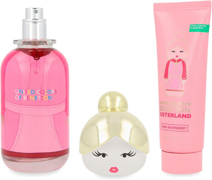 Set Benetton Sisterland Pink Raspberry 2Pzs 80Ml Edt Spray/ Body Lotion 75Ml - Mujer