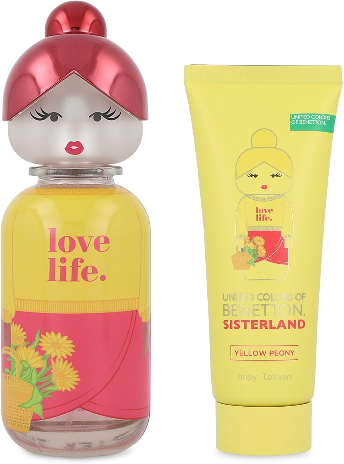 Set Benetton Sisterland Yellow Peony 2Pzs 80Ml Edt Spray/ Body Lotion 75Ml Benetton - Mujer