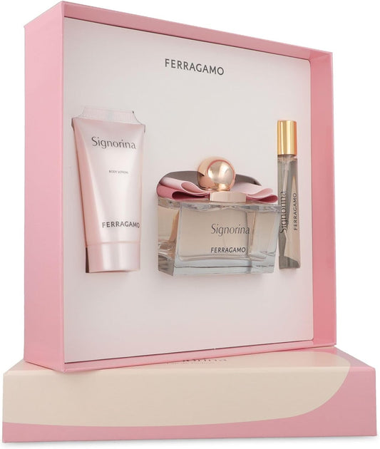Ferragamo Ferragamo Set Ferragamo Signorina 3Pzs 100Ml Edp Spray/ Body Lotion 50Ml/ 15Ml Edp Spray - Mujer