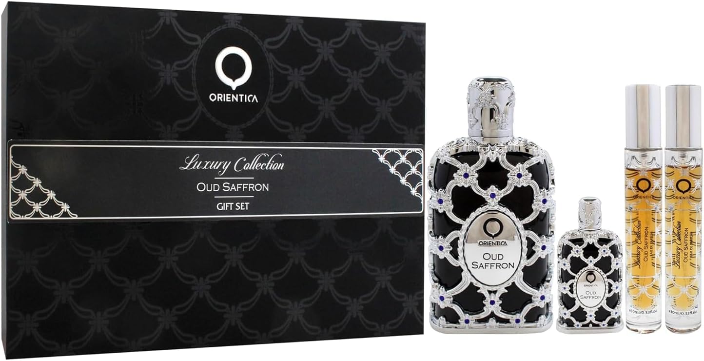 Set Orientica Luxury Collection Oud Saffron 4Pzs 80Ml Edp Spray/ 7.5Ml Edp/ 10Ml Edp Spray X2