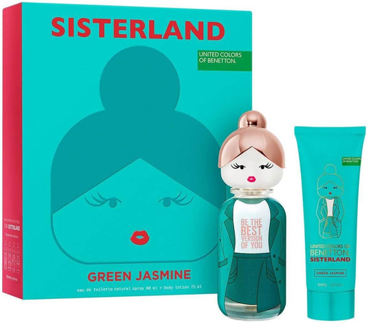 Set Benetton Sisterland Green Jasmine 2Pz 80Ml Edt Spray  Mujer