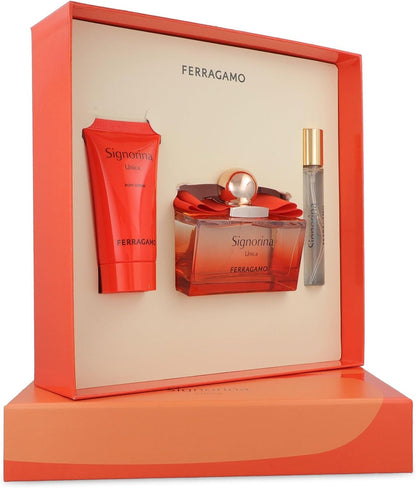 Set Ferragamo Signorina Unica 3Pzs 100Ml Edp Spray/ Body Lotion 50Ml/ 15Ml Edp Spray - Mujer