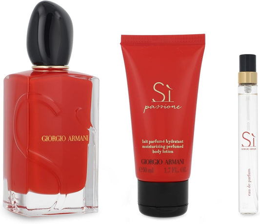 Set Giorgio Armani Si Passione 3Pzs 100Ml Edp Spray/ Body Lotion 50Ml/ 10Ml Edp Spray - Mujer