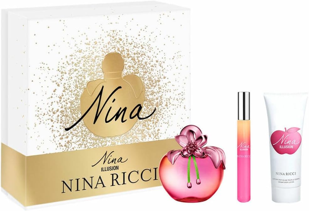 Set Nina Illusion 3Pzs 80Ml Edp Spray/ Body Lotion 75Ml/ 10Ml Edp Roll On - Mujer
