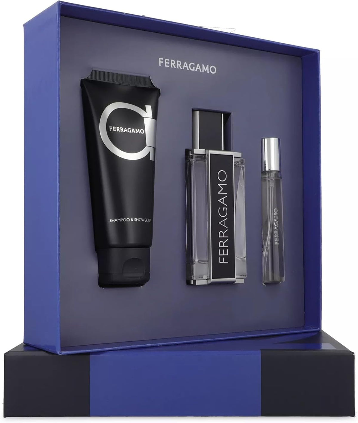 Set Ferragamo 3Pzs 100Ml Edt Spray/ Shower Gel 100Ml/ 15Ml Edt Spray - Hombre