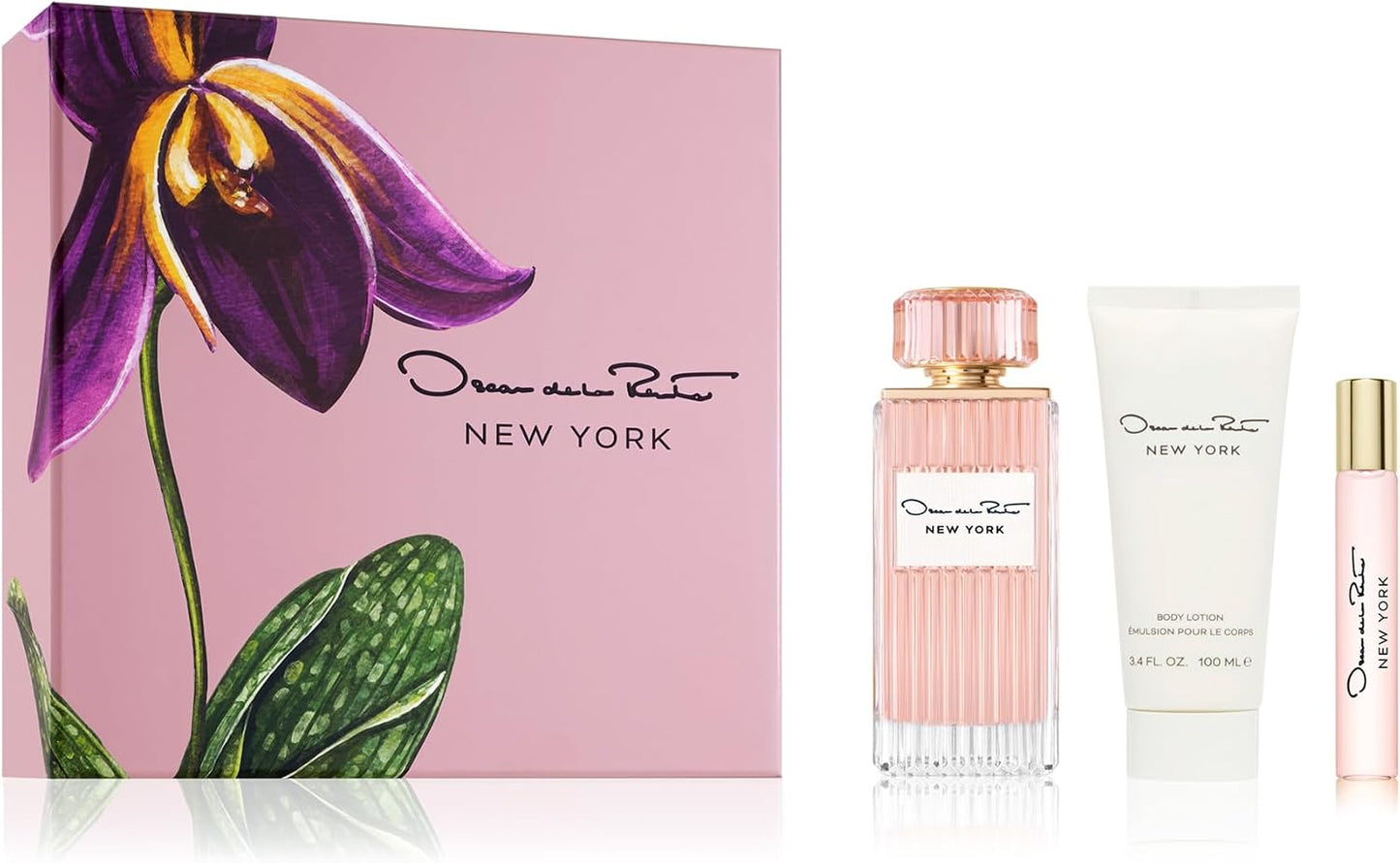 Set Oscar De La Renta New York 3Pzs 100Ml Edp Spray/ Body Lotion 100Ml/ 15Ml Edp Spray - Mujer