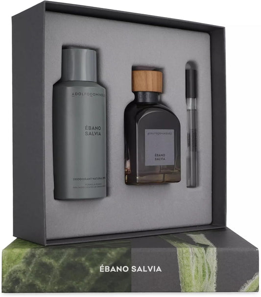 Set Adolfo Dominguez Ebano Salvia 3Pzs 120Ml Edp Spray/ Desodorante 150Ml Spray / 10Ml Edp Spray - Hombre