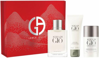 Set Acqua Di Gio 3Pzs 100Ml Edt Spray/ Shower Gel 75Ml/ Desodorante Stick 75G - Hombre