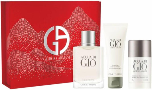 Set Acqua Di Gio 3Pzs 100Ml Edt Spray/ Shower Gel 75Ml/ Desodorante Stick 75G - Hombre