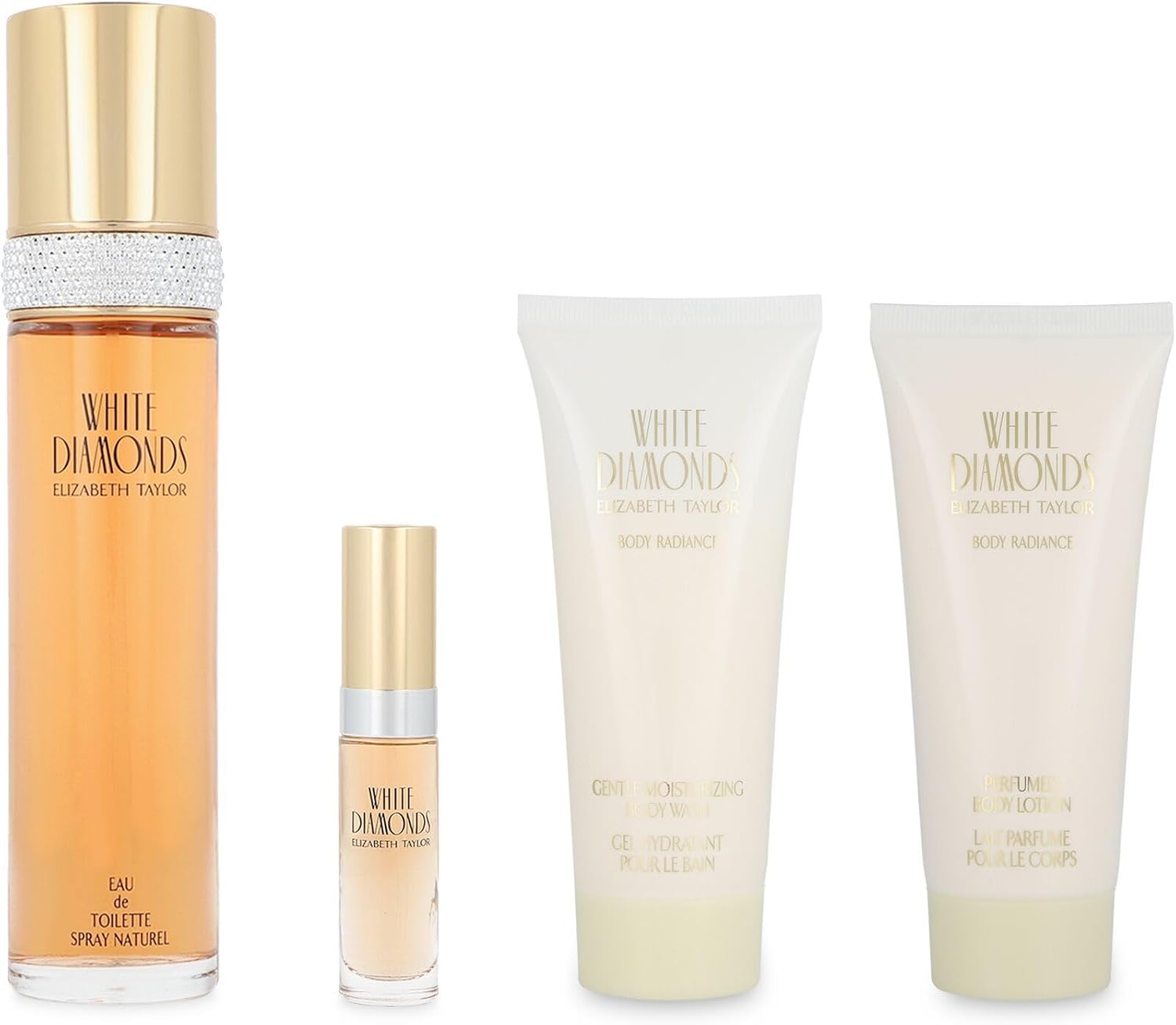 Set Elizabeth Taylor White Diamonds 4Pzs 100Ml Edt Spray/ Body Lotion 100Ml / Body Wash 100Ml / 10Ml Edt Spray - Mujer