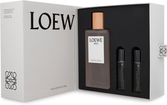 Set Loewe Agua Mar De Coral 3Pzs 100Ml Edt Spray/ 10Ml Edt Spray/ Agua Drop 10Ml Edp Spray - Mujer