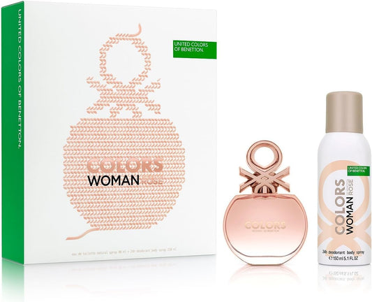Set Benetton Colors Rose 2Pz 80Ml Edt Spray - Mujer