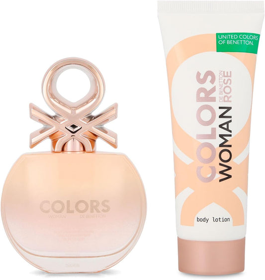 Benetton Set Benetton Colors Rose 2Pzs 80Ml Edt Spray/ Body Lotion 75Ml - Mujer