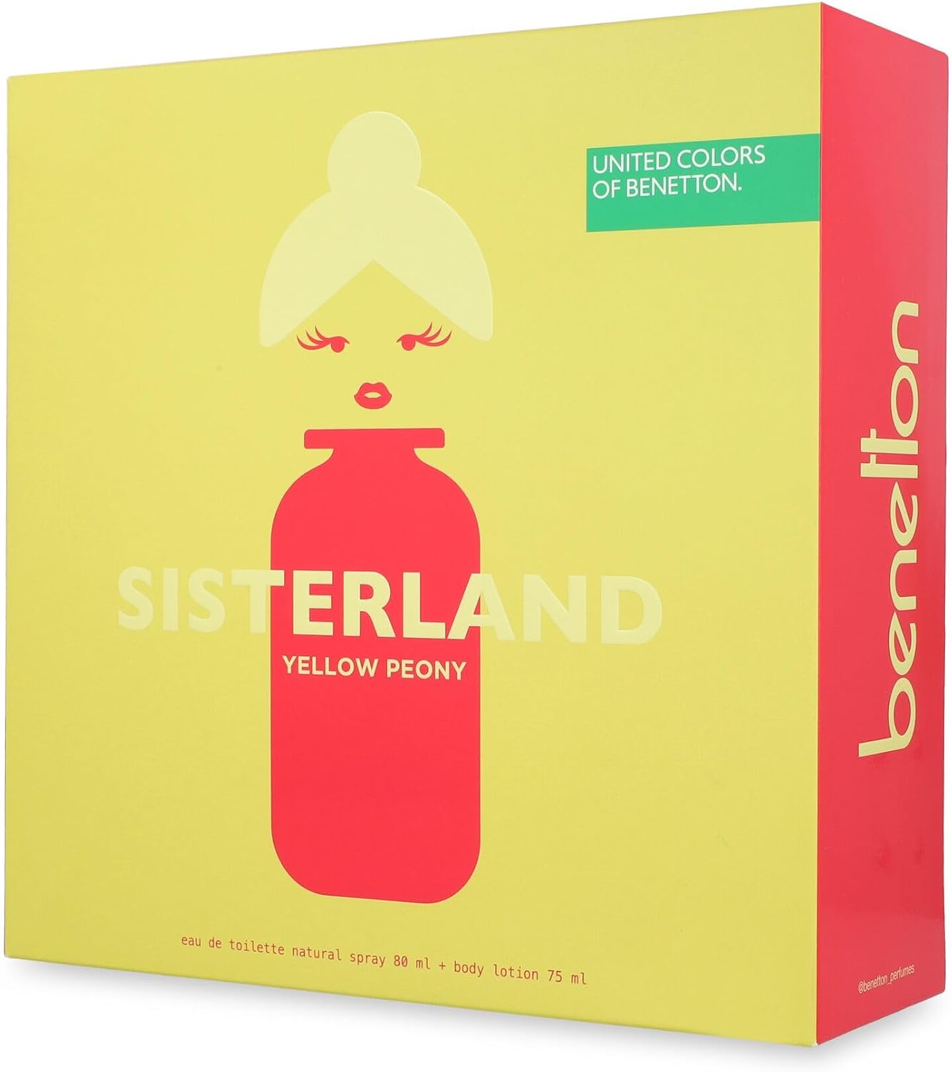 Set Benetton Sisterland Yellow Peony 2Pzs 80Ml Edt Spray/ Body Lotion 75Ml - Mujer