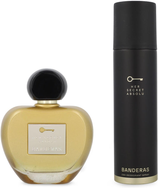 Set Banderas Her Secret Absolu 2Pzs 80Ml Edp Spray/ Desodorante 150Ml Spray - Mujer