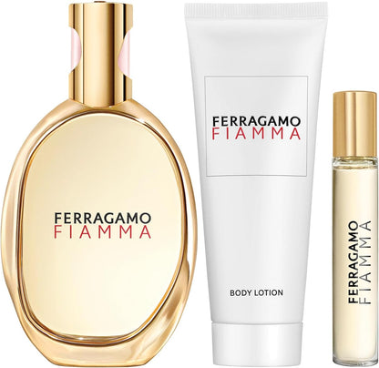 Set Ferragamo Fiamma 3Pzs 100Ml Edp Spray/ Body Lotion 100Ml/ 15Ml Edp Spray - Mujer