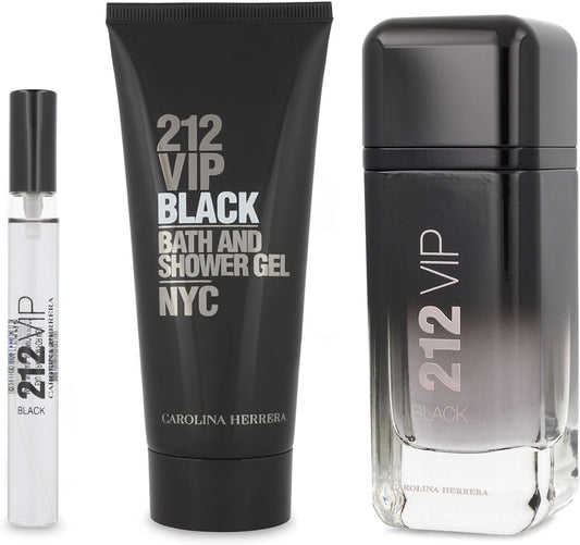 Set 212 Vip Black 3Pzs 100Ml Edp Spray/ Shower Gel 100Ml/ 10Ml Edp Spray - Hombre