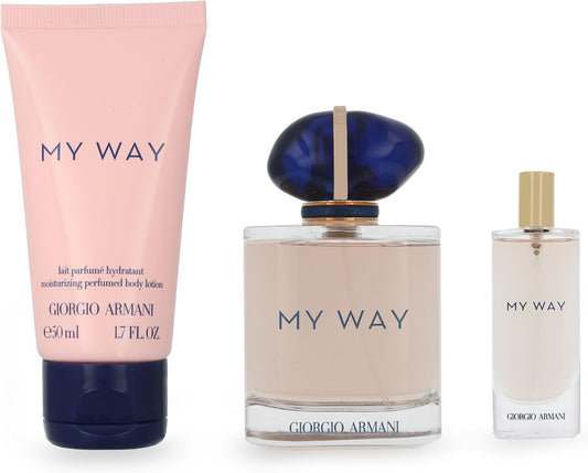 Set Giorgio Armani My Way 3Pzs 90Ml Edp Spray/ Body Lotion 50Ml/ 15Ml Edp Spray - Mujer