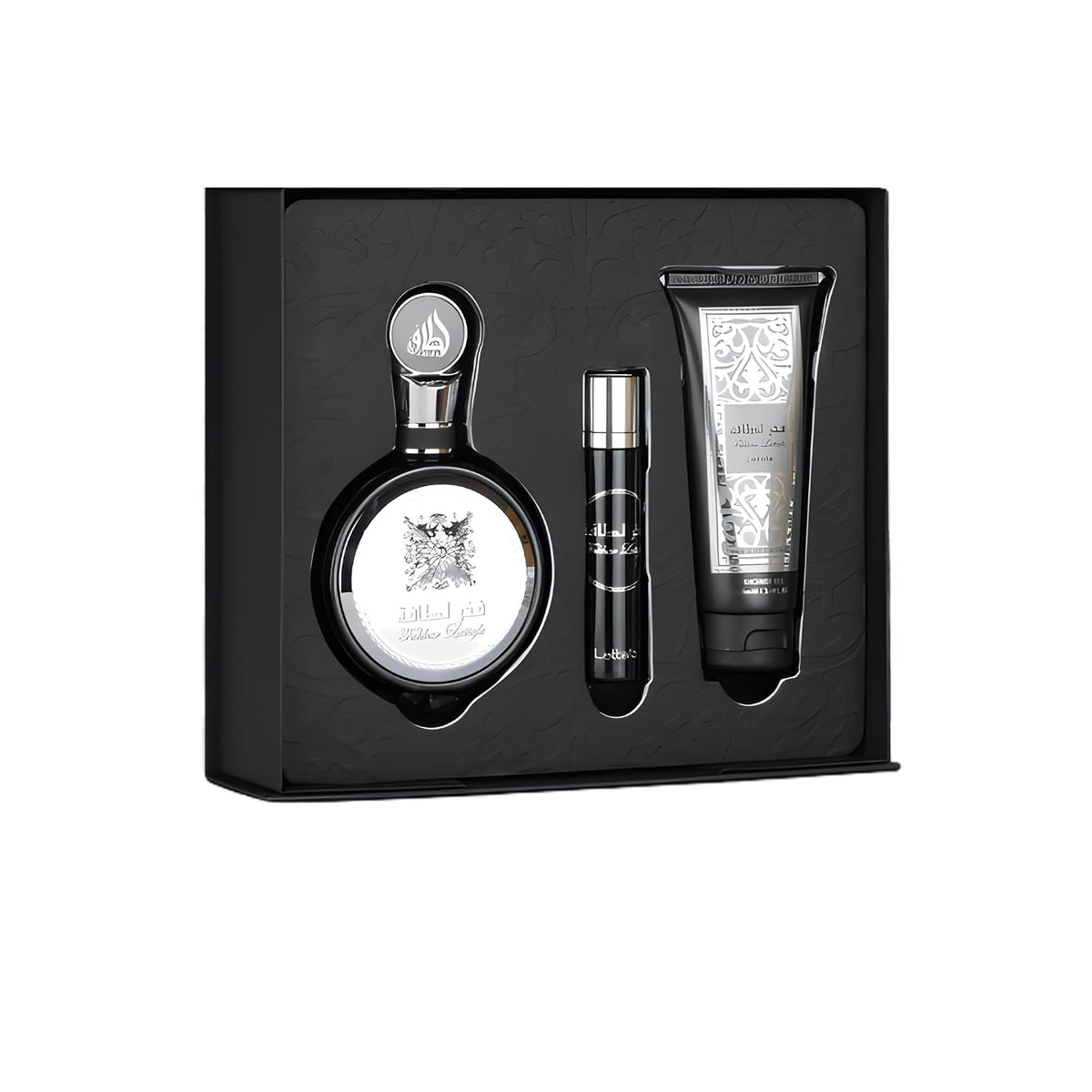 Set Lattafa Fakhar 3Pzs 100Ml Edp Spray/ Shower Gel 100Ml/ 12Ml Edp Spray - Hombre