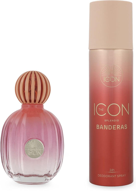 Set Banderas The Icon Splendid 2Pzs 100Ml Edp Spray/ Desodorante 150Ml Spray - Mujer