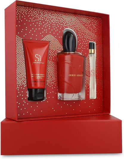 Set Giorgio Armani Si Passione 3Pzs 100Ml Edp Spray/ Body Lotion 50Ml/ 10Ml Edp Spray - Mujer