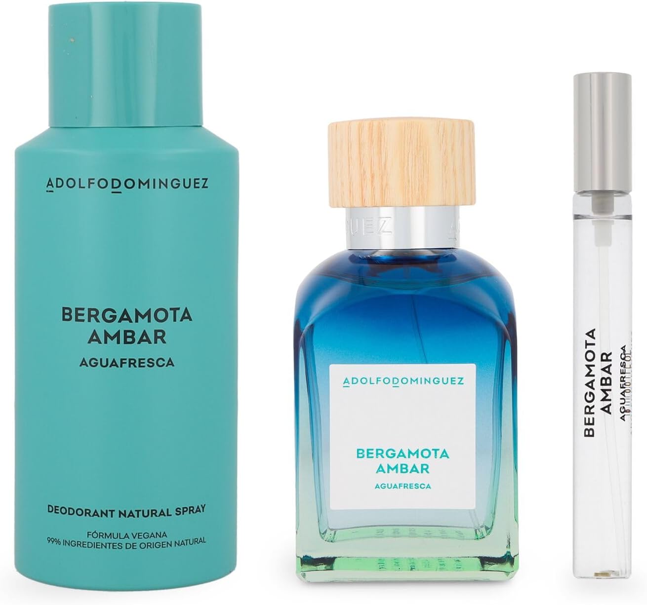 Set Bergamota Ambar Adolfo Dominguez 3Pz - 120 ml Edt / Desodorante 150 ml - Hombre