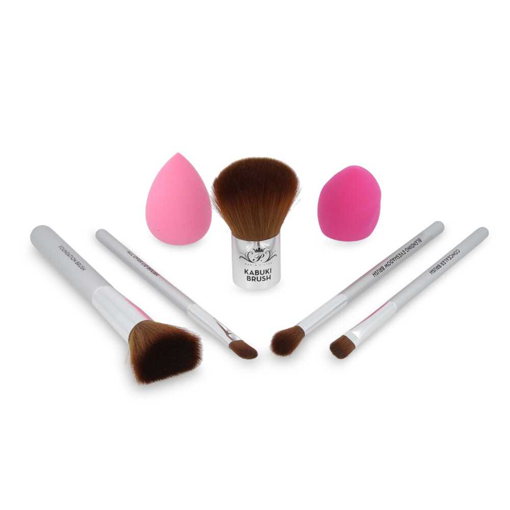 Set De Brochas Y Esponjas Complexion Perfection Brush Paris Hilton 7 Pzs - Mujer