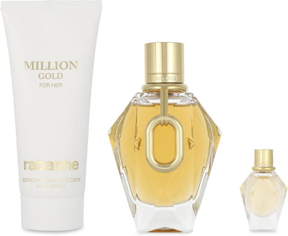 Set Million Gold 3Pzs 90Ml Edp Spray/ Body Lotion 100Ml/ 5Ml Edp - Mujer