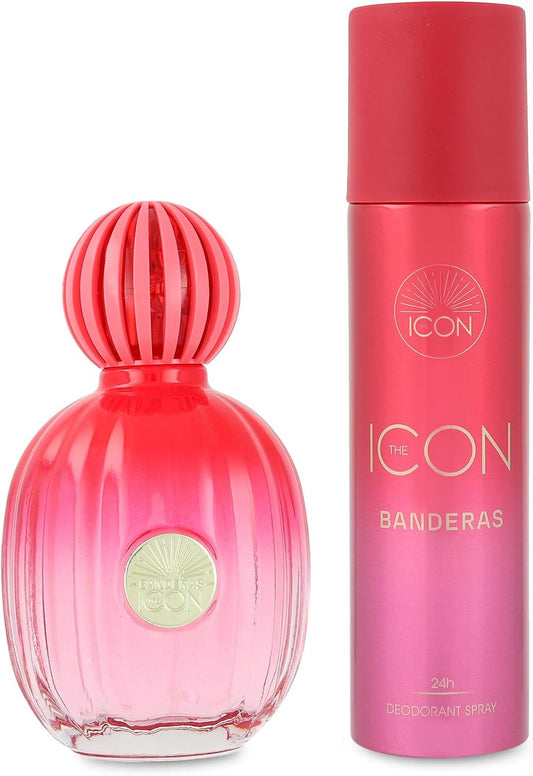 Set Banderas The Icon 2Pzs 100Ml Edp Spray/ Desodorante 150Ml Spray Mujer