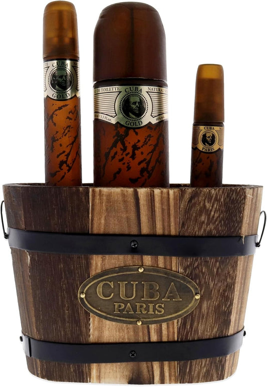 Set Cuba Gold 3Pzs 100Ml Edt Spray/ 35Ml Edt Spray/ 15Ml Edt Spray - Hombre
