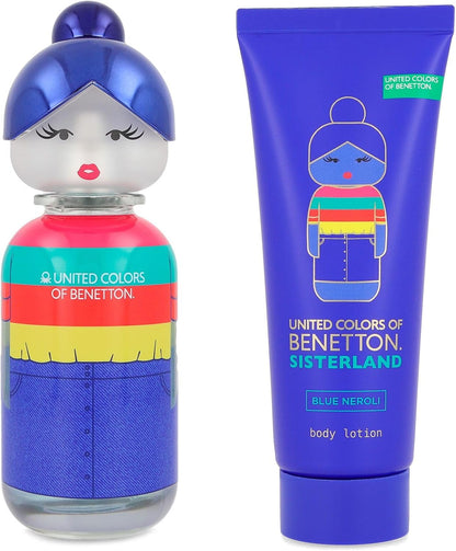 Set Benetton Sisterland Blue Neroli 2Pzs 80Ml Edt Spray/ Body Lotion 75Ml  Mujer