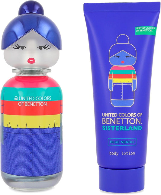 Set Benetton Sisterland Blue Neroli 2Pzs 80Ml Edt Spray/ Body Lotion 75Ml  Mujer