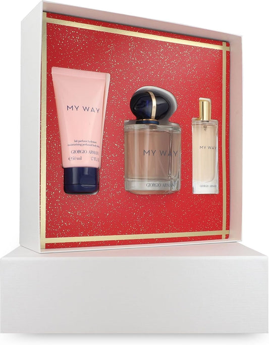 Set Giorgio Armani My Way 3Pzs 90Ml Edp Spray/ Body Lotion 50Ml/ 15Ml Edp Spray - Mujer