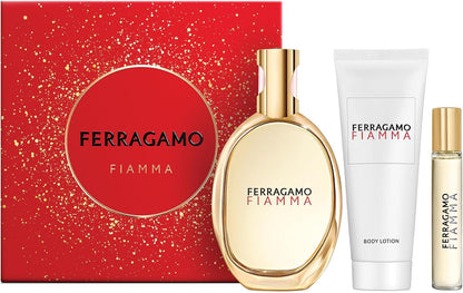 Set Ferragamo Fiamma 3Pzs 100Ml Edp Spray/ Body Lotion 100Ml/ 15Ml Edp Spray - Mujer