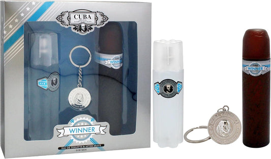 Set Cuba Winner 3Pzs 100Ml Edt Spray/ After Shave 100Ml Spray/ Llavero - Hombre
