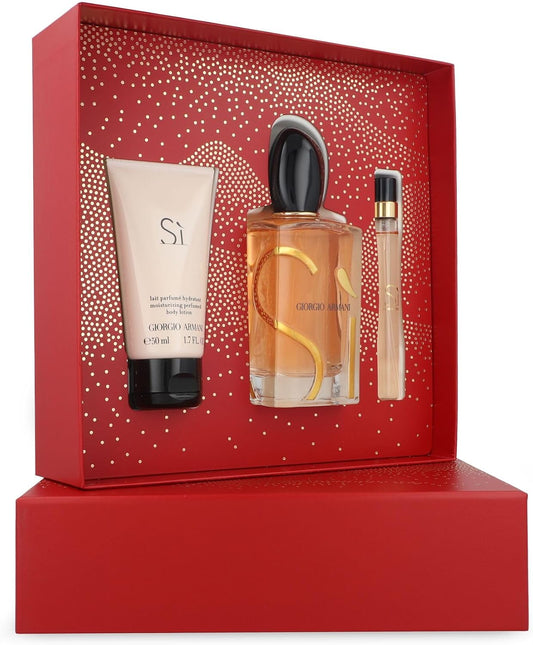 Set Giorgio Armani Si 3Pzs 100Ml Edp Spray/ Body Lotion 50Ml/ 10Ml Edp Spray - Mujer