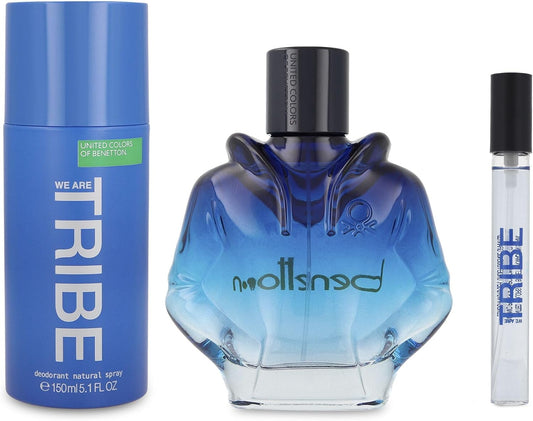 Set Benetton We Are Tribe 3Pzs 90Ml Edt Spray/ Desodorante 150Ml Spray /10Ml Edt Spray - Hombre