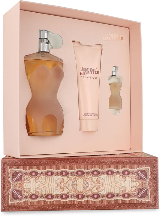 Set Jean Paul Gaultier Classique 3Pzs 100Ml Edt Spray/ Body Lotion 75Ml/ 6Ml Edt Para Mujer
