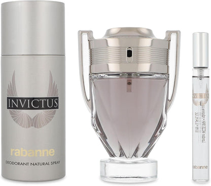 Rabanne Set Invictus 3Pzs 100Ml Edt Spray/ Desodorante 150Ml Spray/ 10Ml Edt Spray - Hombre