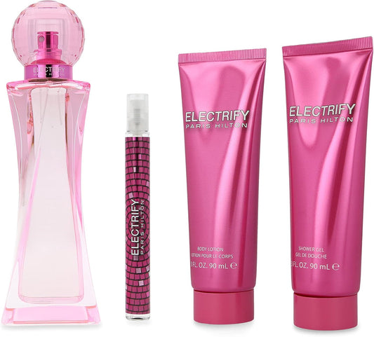 Set Paris Hilton Electrify 4Pz 100Ml Edp Spray - Mujer