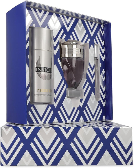 Rabanne Set Invictus 3Pzs 100Ml Edt Spray/ Desodorante 150Ml Spray/ 10Ml Edt Spray - Hombre | Perfumes y Fragancias PriceOnLine