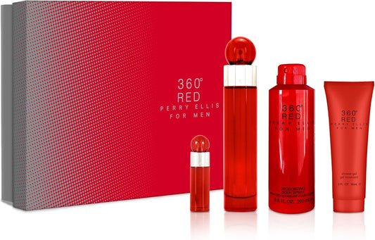 Set 360º Red Perry Ellis 4Pz 100Ml Edt Spray - Hombre