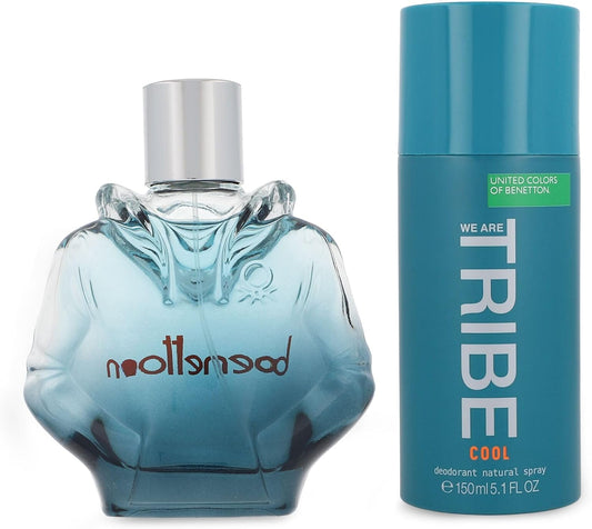 Set Benetton We Are Tribe Cool 2Pzs 90Ml Edt Spray/ Desodorante 150Ml Spray - Hombre