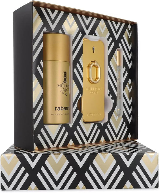 Set Million Gold Intense 3Pzs 100Ml Edp Spray/ Desodorante 150Ml Spray 100Ml/ 10Ml Edt Spray - Hombre