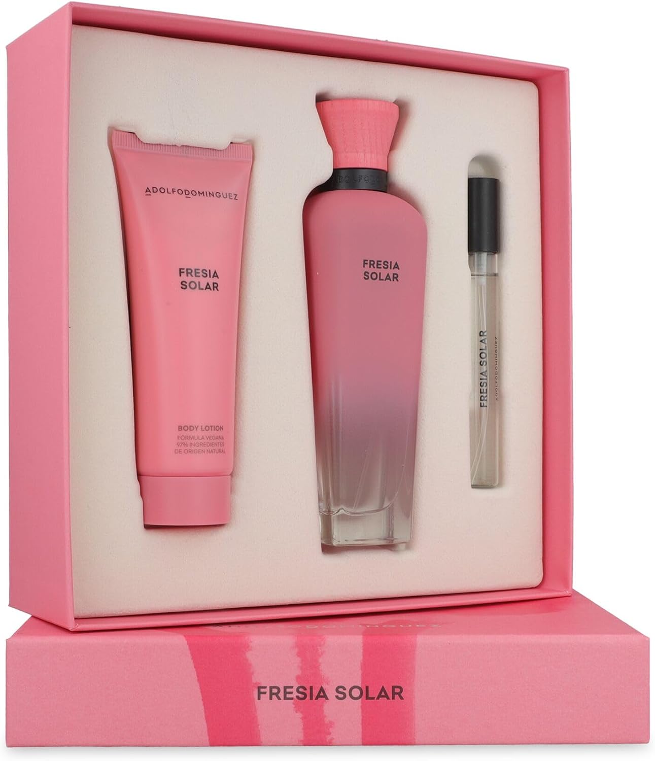 Set Adolfo Dominguez Fresia Solar 3Pzs 120Ml Edp Spray/ Body Lotion 75Ml/ 10Ml Edp Spray Adolfo Dominguez - Mujer