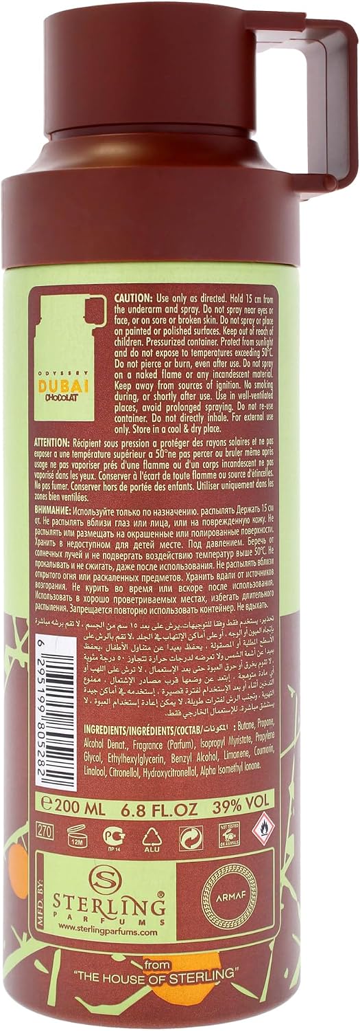 Armaf Odyssey Dubai Chocolate Men 200Ml Body Spray Armaf - Hombre