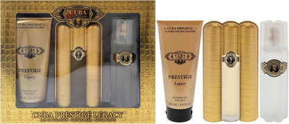 Set Cuba Prestige Legacy 3Pzs 90Ml Edt Spray/ Shower Gel 200Ml/ After Shave 100Ml Spray - Hombre