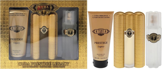 Set Cuba Prestige Legacy 3Pzs 90Ml Edt Spray/ Shower Gel 200Ml/ After Shave 100Ml Spray - Hombre