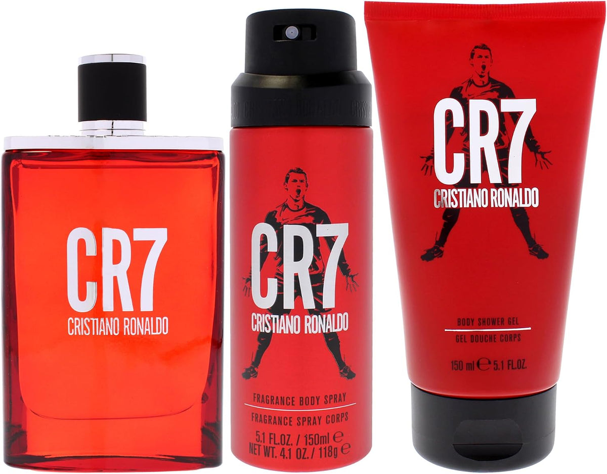 Set Cristiano Ronaldo Cr7 3Pzs 100Ml Edt Spray/ Body Spray 150Ml/ Shower Gel 150Ml - Hombre